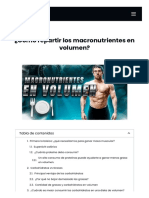 Cómo Repartir Los Macronutrientes en Volumen de Forma Óptima