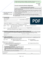 Application Form For Construction Workers Registration: (1) Personal Data