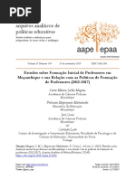 Estudos Sobre Formação Inicial de Professores em Mocambique