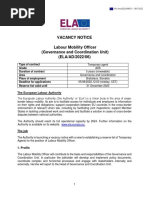 Labour Mobility Officer AD6 ELA-AD-2022-06