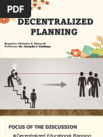 Decentralized Planning A-D