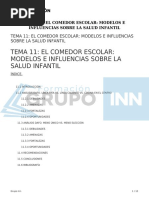 Tema 11 El Comedor Escolar Modelos e Influencias Sobre La Salud Infantil