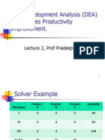 Data Envelopment Analysis (DEA) For Services Productivity Improvement