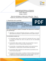 Guía de Actividades y Rúbrica de Evaluación - Unidad 2 - Fase 2 - Cadencias, Dominantes Secundarias y Análisis Armónico