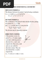 JEE Main Three Dimensional Geometry Revision Notes - Free PDF Download