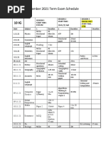 10 IGCSE-November 2021 Term Exam Schedule: Reading 2 Hrs