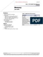 NAND Flash Memory: Serial Peripheral Interface (SPI) MT29F1G01AAADD Features