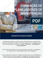 Curso Formação de Planejadores Da Manutenção