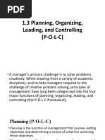 1.3 Planning, Organizing, Leading, and Controlling (P-O-L-C)