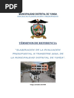 TDR Evaluacion Presupuestal Iii Trimestre 2020 Md-Yunga