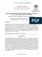 Mechanism of The Redox Reaction of Hydroxylamine and Bromateions in Aqueous Hydrochloric Acid Medium