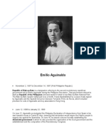 Emilio Aguinaldo: November 2, 1897 To December 14, 1897 (First Philippine Repubic)