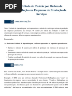 4.2 Método de Custeio Por Ordem de Produção em Empresas de Prestação de Serviços