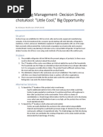 Marketing Management - Decision Sheet Chotukool: "Little Cool," Big Opportunity