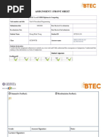 Assignment 1 Front Sheet: Qualification BTEC Level 5 HND Diploma in Computing