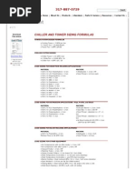 Process Cooling System Chiller and Tower Sizing Formuals