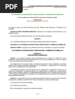 Ley Federal de Producción, Certificación y Comercio de Semillas