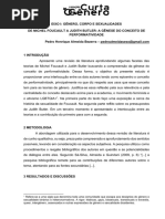 (Artigo) de Michel Foucault A Judith Butler - A Gênese Do Conceito de Performatividade (Template Curta o Gênero)