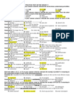 PRACTICE TEST 20 For GRADE 11