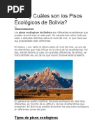 Qué y Cuáles Son Los Pisos Ecológicos de Bolivia 6to 21