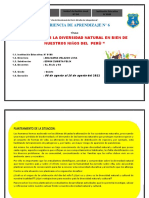 Experiencia de Aprendizaje #6: "Protegemos La Diversidad Natural en Bien de Nuestros Niños Del Perú "