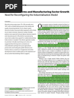 Need For Reconfiguring The Industrialisation Model: Economic Reforms and Manufacturing Sector Growth