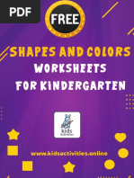 Shapes and Colors Worksheets For Kindergarten