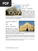 Vigan Cathedral Year: 1574 Built By: Augustinians HISTORY: Its Church, The St. Paul