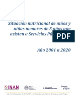 Situación Nutricional de Niños Menores de 5 Años Que Asisten A Servicios Públicos de Salud Año 2011-2020