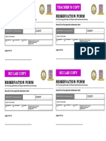 RESERVATION FORM FOR Conducting of Activities Inside The Sci Lab