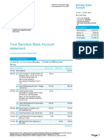 Your Barclays Bank Account Statement