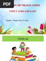 Unit 5 - Loss and Gain