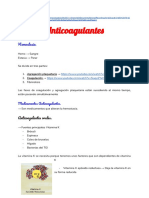 Anticoagulantes, Antiagregantes Plaquetarios, Fibrinolíticos y Antifibrnolíticos.