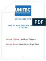 Ensayo Relación Entre ARTE E HISTORIA ARTE Y SOCIEDAD ARTE Y RELIGIÓN