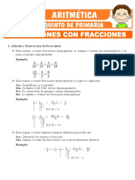 Ejercicios de Operaciones Con Fracciones para Quinto de Primaria