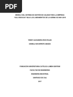 Modelo Sistema Gestion de Calidad para Empresa Solo Basicas Bajo Lineamientos Norma Iso 9001 2015