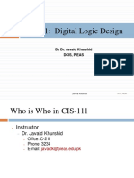 CIS-111: Digital Logic Design: by Dr. Javaid Khurshid Dcis, Pieas