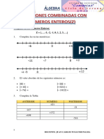 Álgebra - Operaciones Combinadas Con Números Enteros