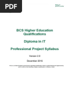 BCS Higher Education Qualifications Diploma in IT Professional Project Syllabus