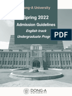 Spring 2022 Dong-A University Admission Guideline For IBM (English Track For Undergraduate)