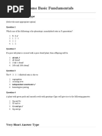 Genetics - Some Basic Fundamentals: Multiple Choice Type