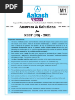 Answers & Solutions: For For For For For NEET (UG) - 2021