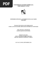 Determinantes-de-la-inversión-en-El-Salvador-1990 - 2002 Tesis Economia UCA El Salvador