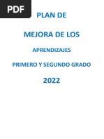 Plan de Mejora PRIMERO Y SEGUNDO GRADO