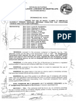 Wheel Clamping Ordinance Muntinlupa