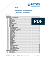 Resolved Issues For Onguard 2012 and Service Pack Releases