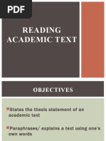 Reading Academic Text - Eapp