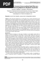 Evaluation of Coconut (Cocos Nucifera) Husk Fibre As A Potential Reinforcing Material For Bioplastic Production