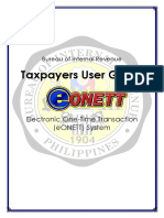 Taxpayers User Guide: Electronic One-Time Transaction (eONETT) System