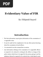 Evidentiary Value of FIR